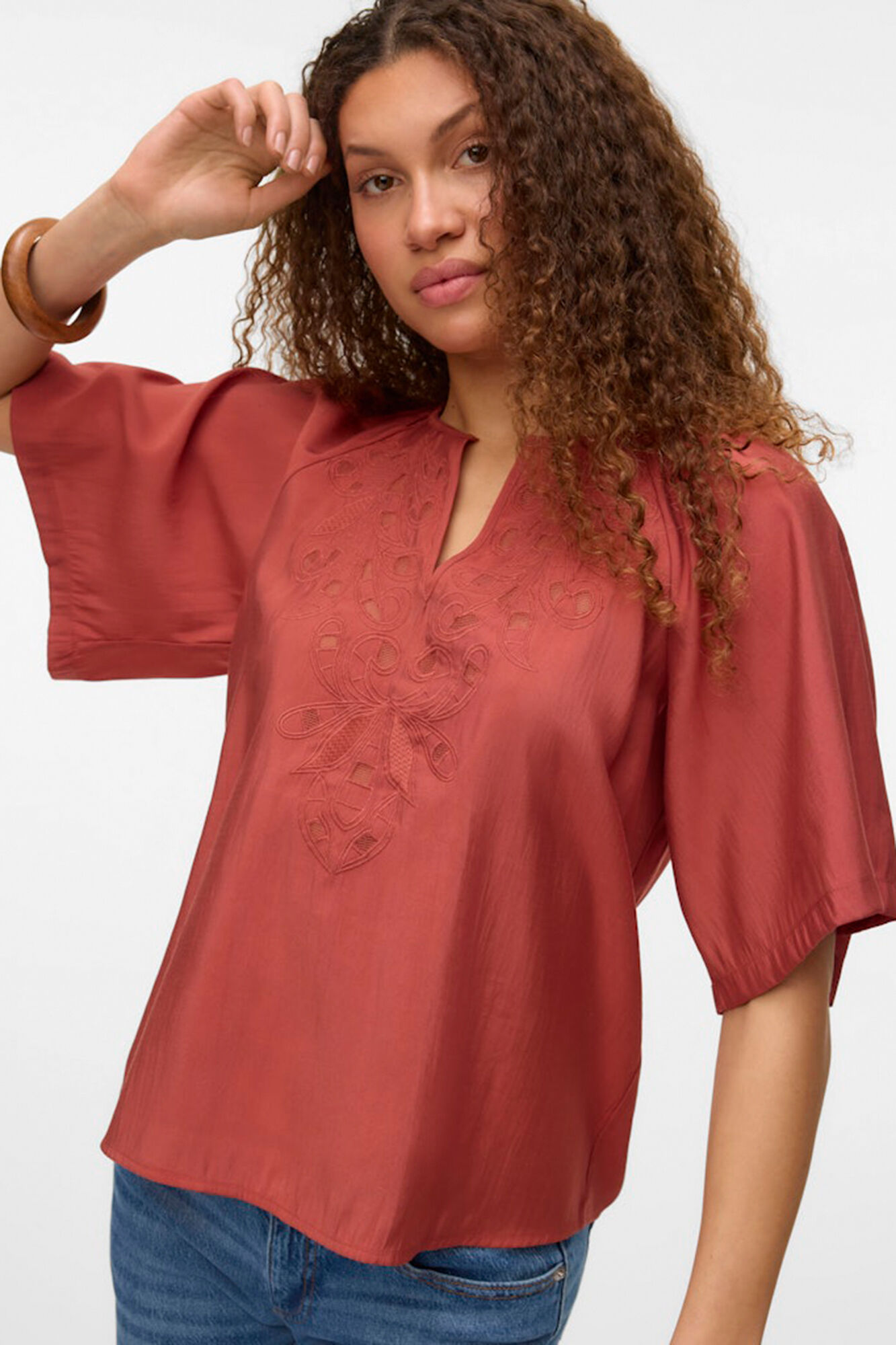 Vero Moda Blusa manga 2/4 com bordado