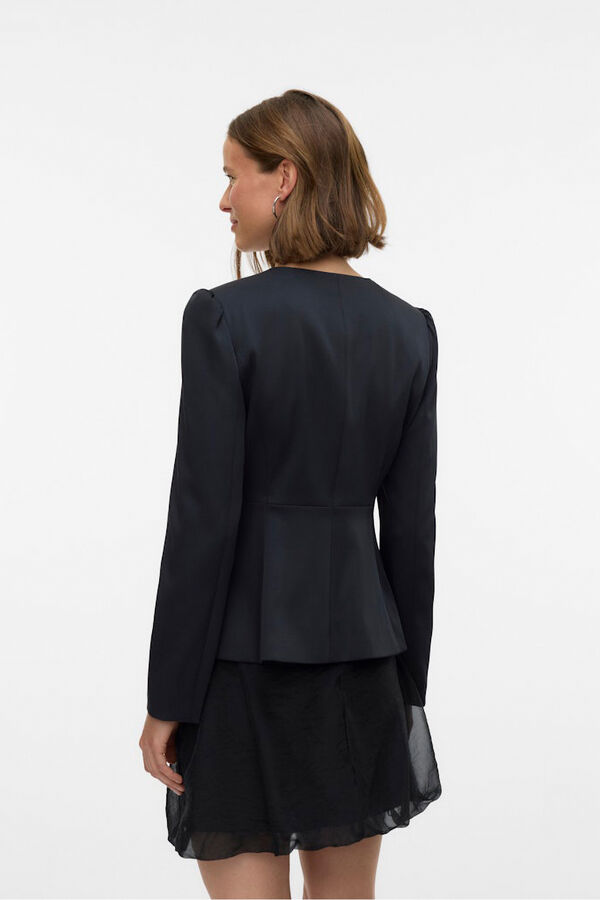 Vero Moda Blazer satinada de mujer con mangas abullonadas Negro