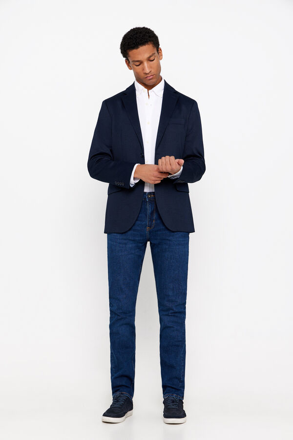 Cortefiel Americana de punto Azul marino