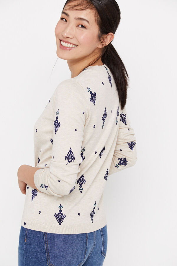 Cortefiel Chaqueta punto estampada Estampado azul