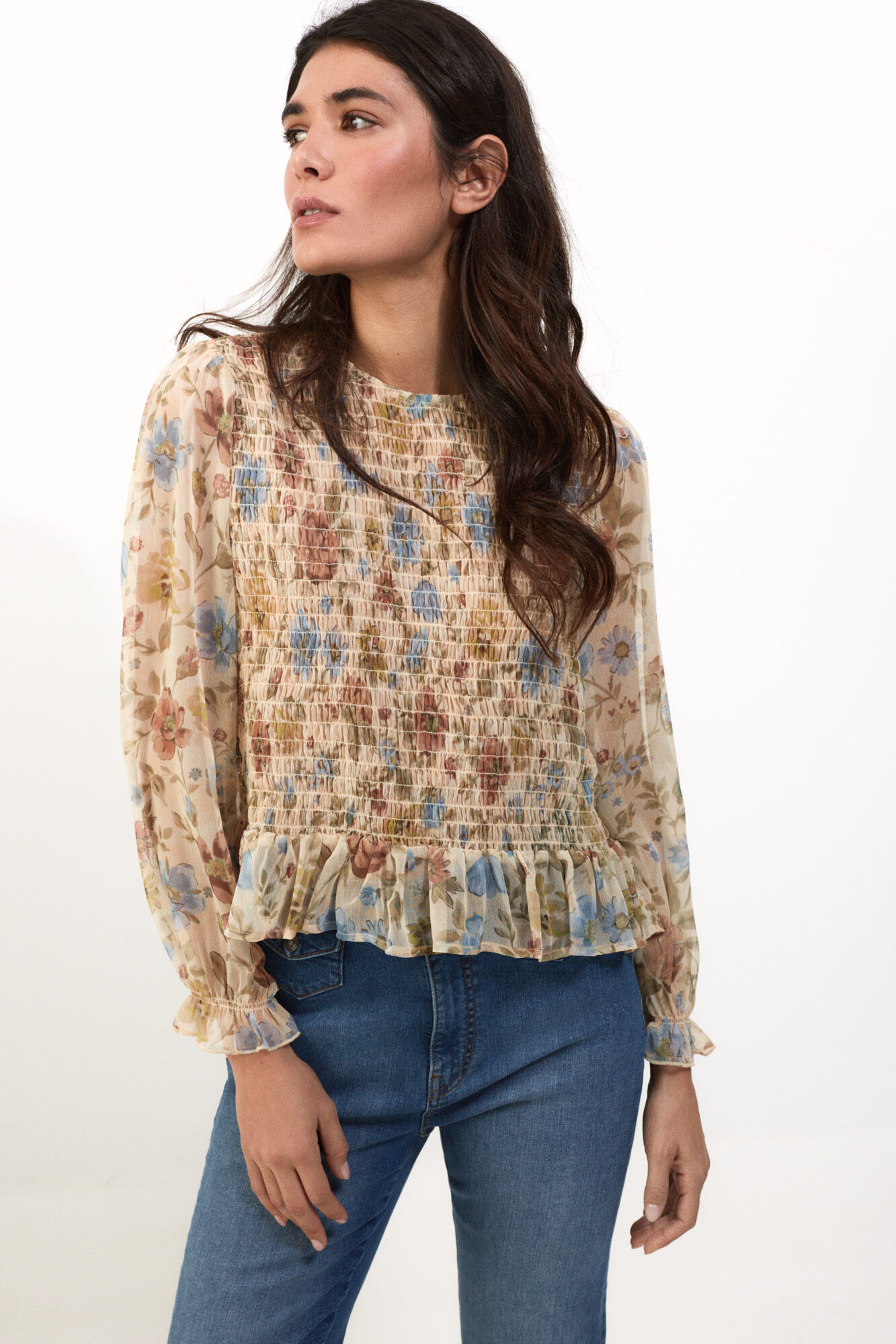 Slowlove Top el&aacute;stico estampado