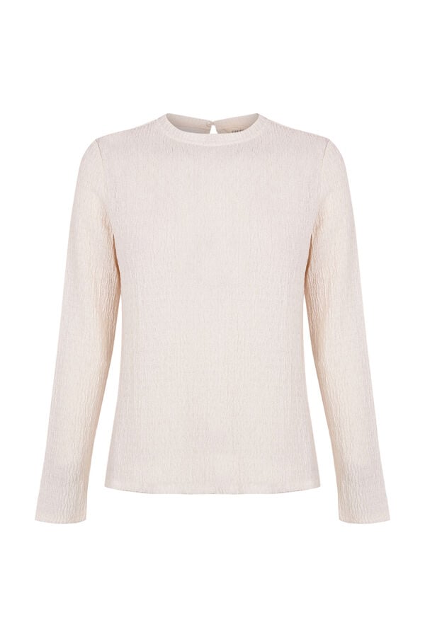 Slowlove Top de estructura ondas Marfil