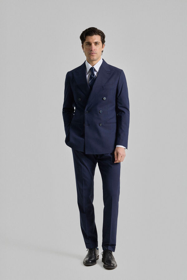 PuroEGO Traje cruzado cuadro gales Azul marino