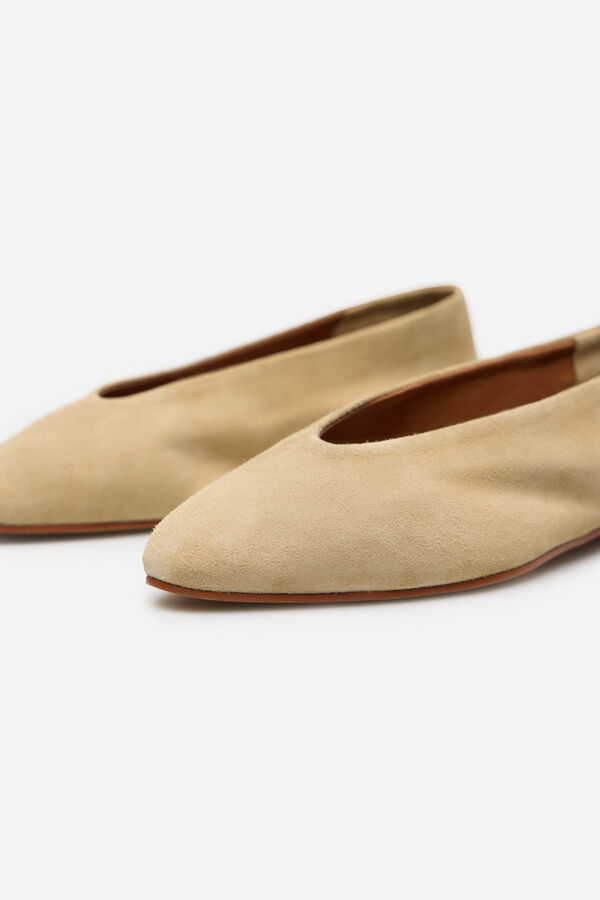 Cortefiel Bailarina serraje Beige