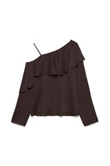 Vero Moda Top asim&eacute;trico manga larga Marr&oacute;n oscuro