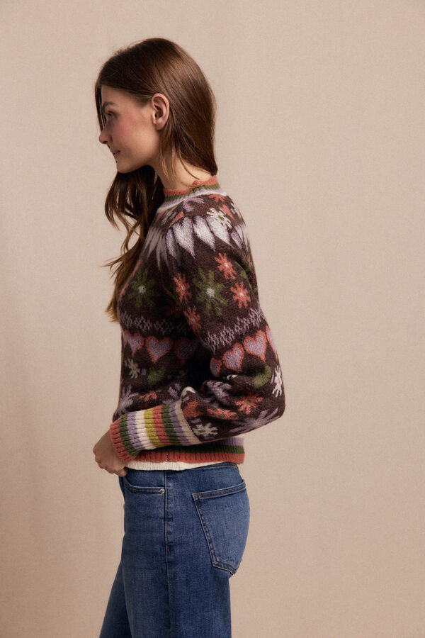 Slowlove Jersey grecas Estampado marr&oacute;n