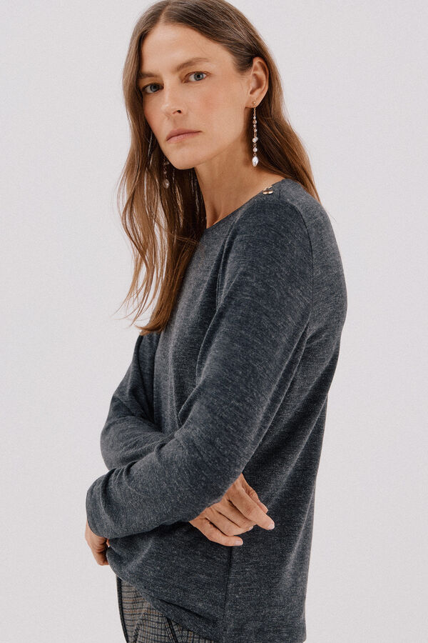 Cortefiel Camisa de caixa de bot&otilde;es Cinzento