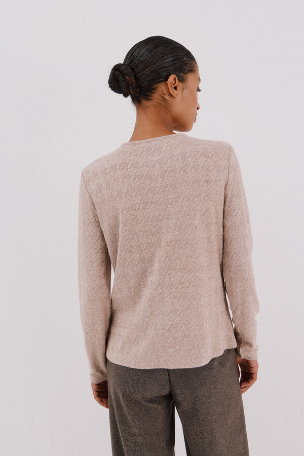 Cortefiel C&aacute;rdigan pata de gallo Marfil