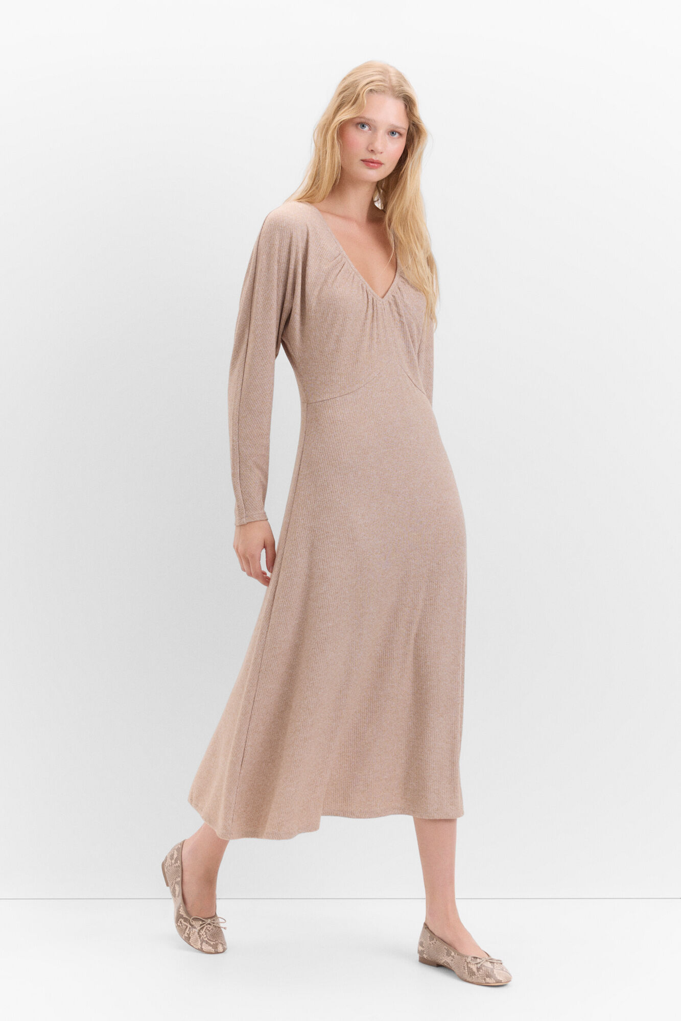 Cortefiel Vestido estampado com textura