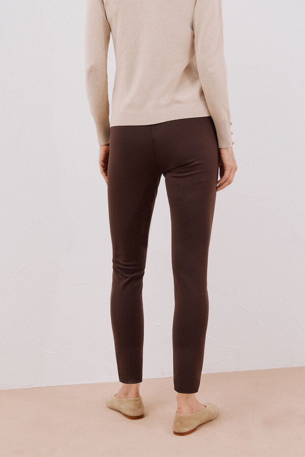 Cortefiel Legging de mujer de punto Marr&oacute;n