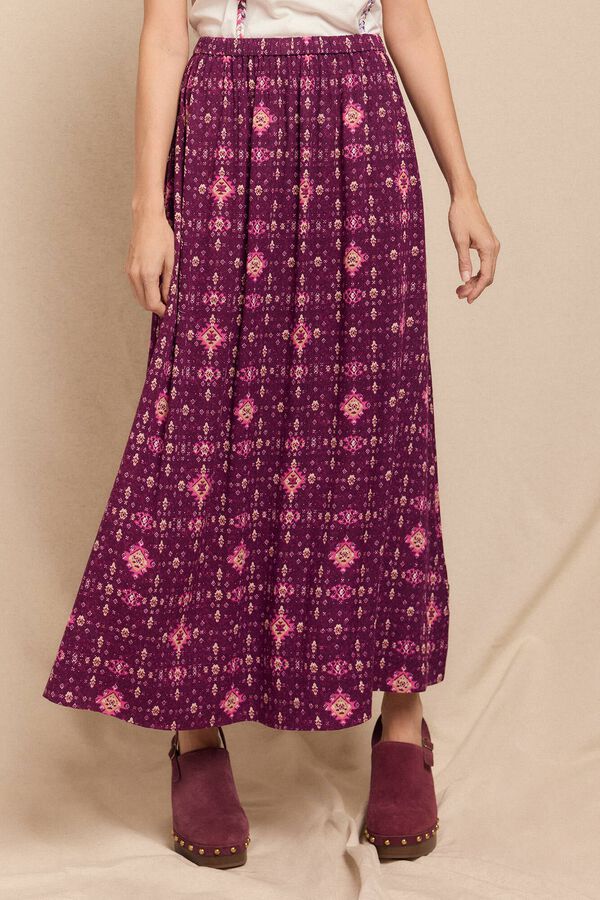 Slowlove Falda mido estampada Estampado morado