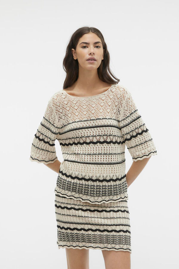 Vero Moda Top de punto manga 2/4 Gris