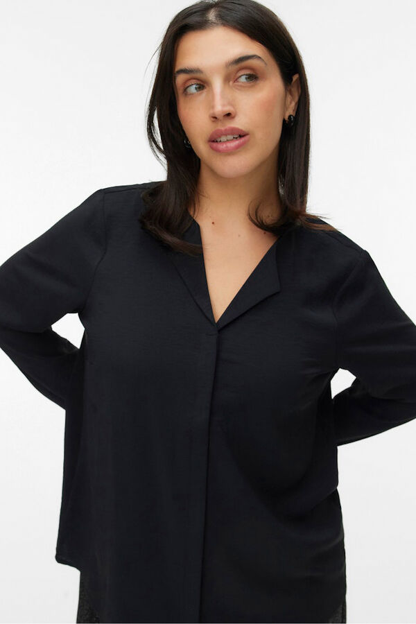 Vero Moda Curve Camisa de manga manga tamanho grande Preto