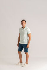 Privata Camisa polo de manga manga curta com estampa de folhas Verde