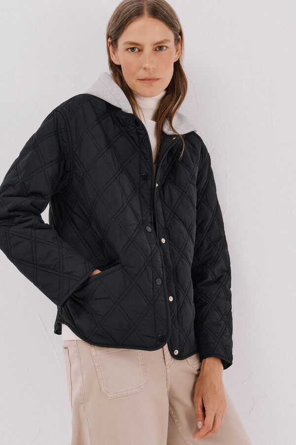 Cortefiel sweatshirt curto com capuz Preto