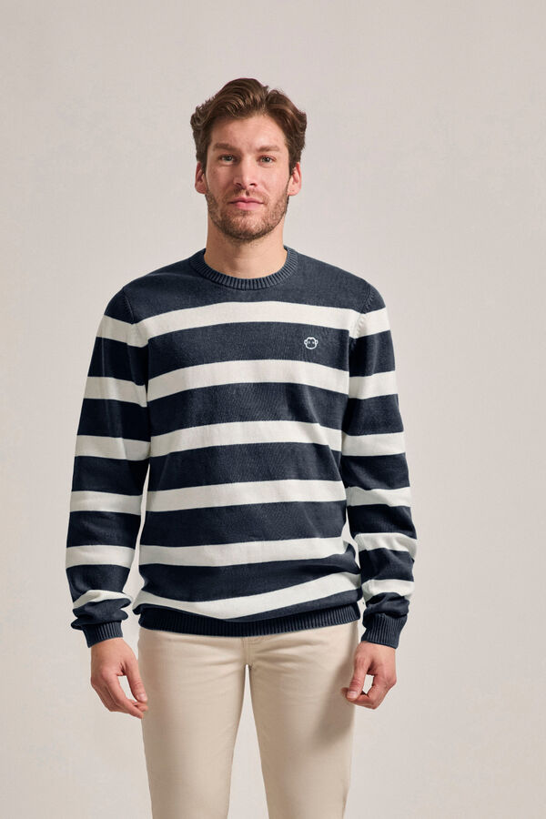 Street Monkey Jersey moda rayas Azul marino