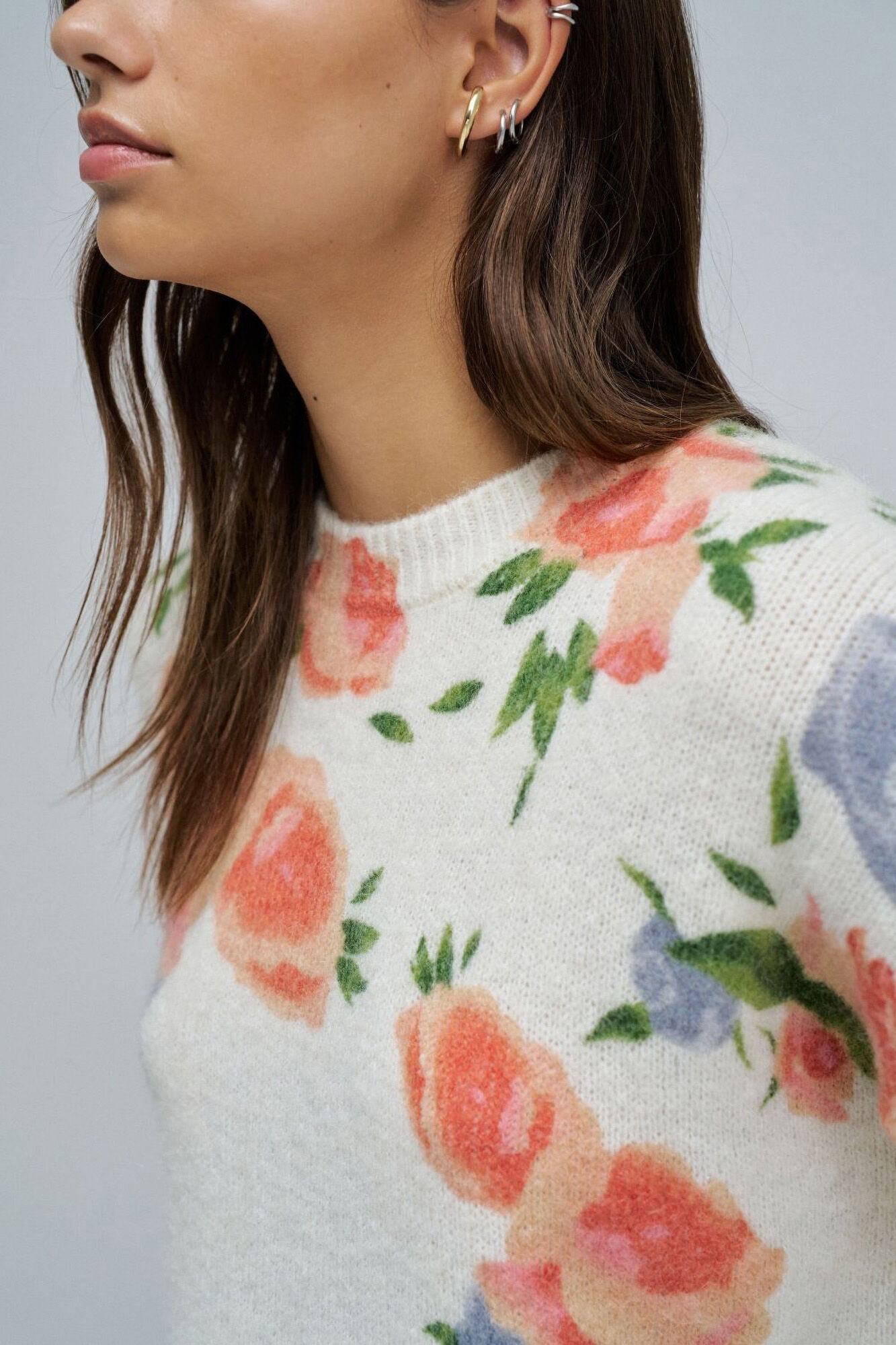 Salsa Jeans Jersey de lana y mohair con estampado floral