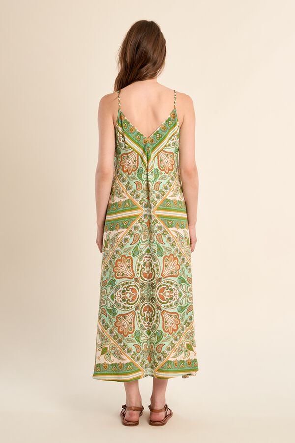 Molly Bracken Vestido comprido de al&ccedil;as estampado Verde