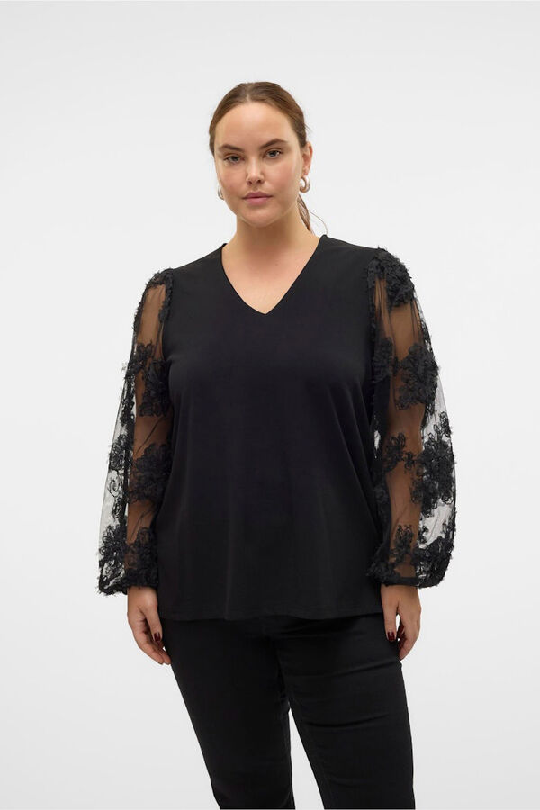 Vero Moda Curve Camisa de manga comprida plus size Preto