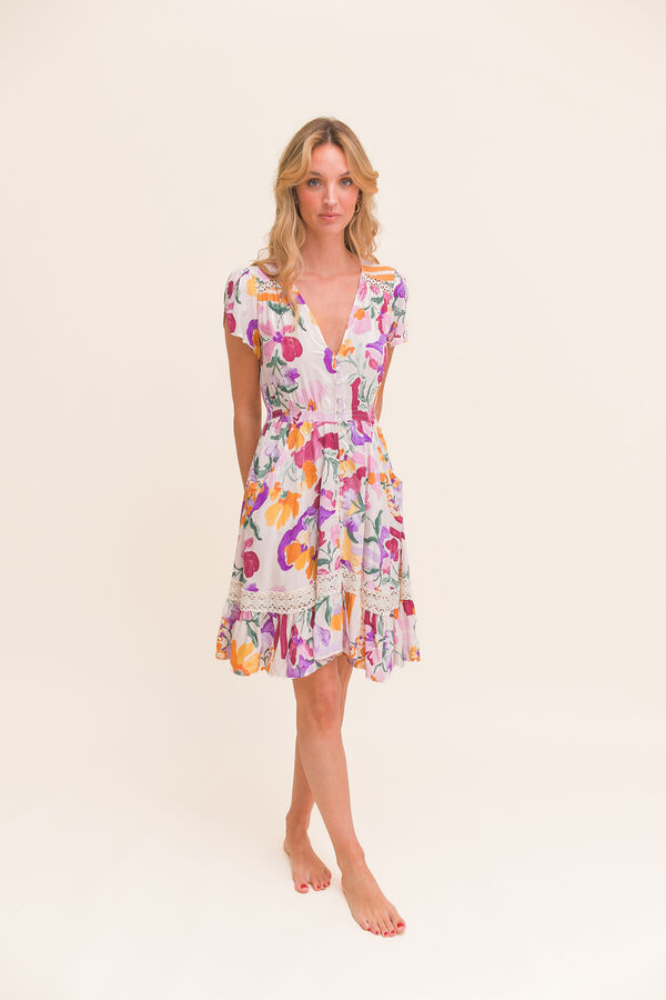 Jaase Vestido curto Carmen Impress&atilde;o