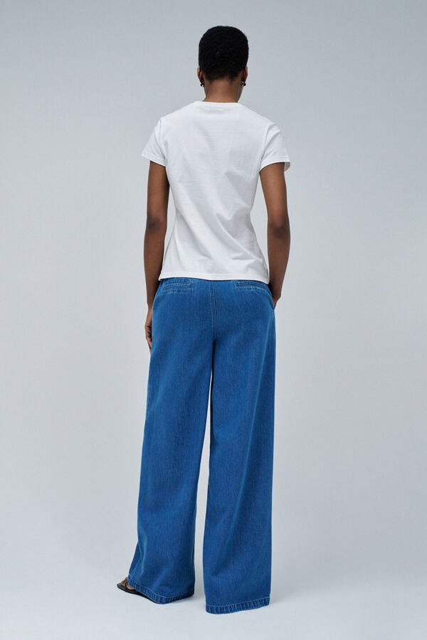 Salsa Jeans Camiseta bordado en el pecho Estampado blanco