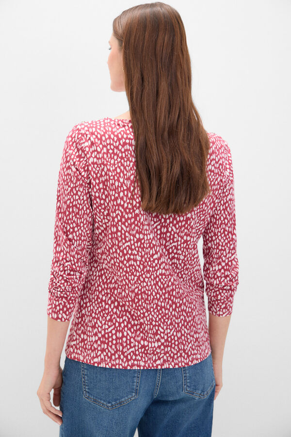 Cortefiel Camisola b&aacute;sica decote barco com bot&otilde;es dourados Multicolorido