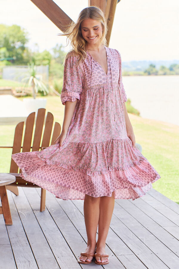 Jaase Vestido midi Rosa