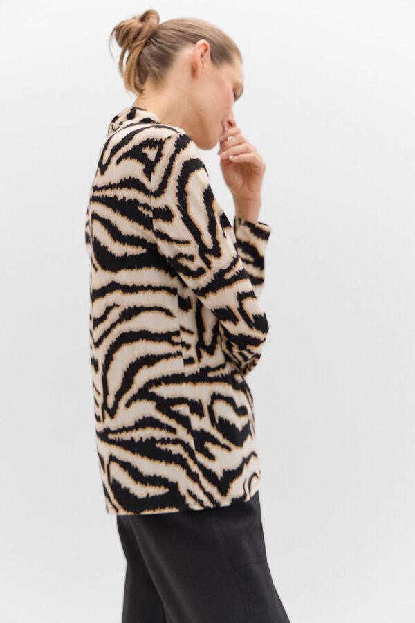 Cortefiel Camisola pesco&ccedil;o pico franzido Cinzento