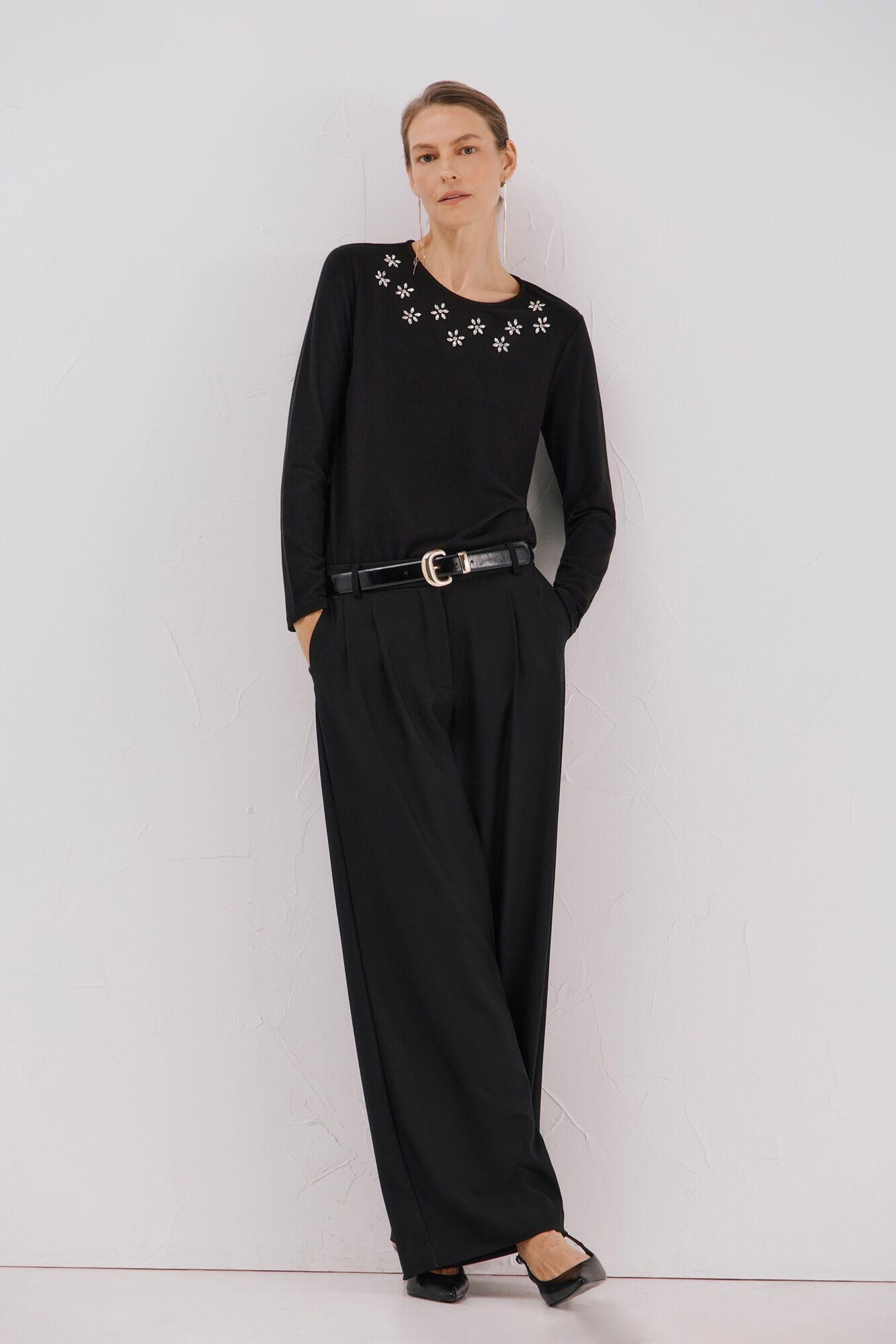 Cortefiel Camiseta com detalhes em strass