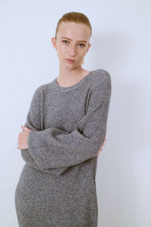 Object Vestido punto largo Gris