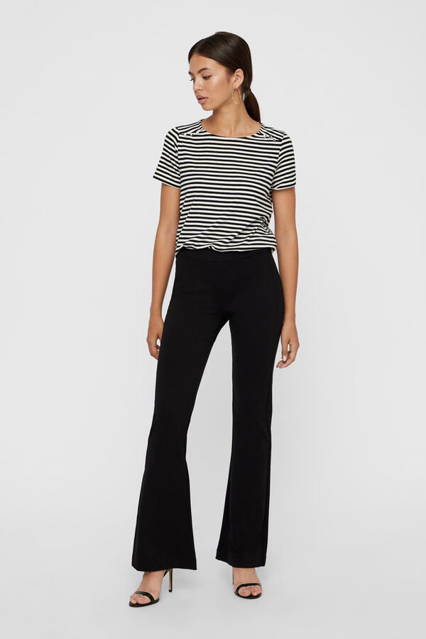 Vero Moda Pantal&oacute;n de campana tiro medio Negro
