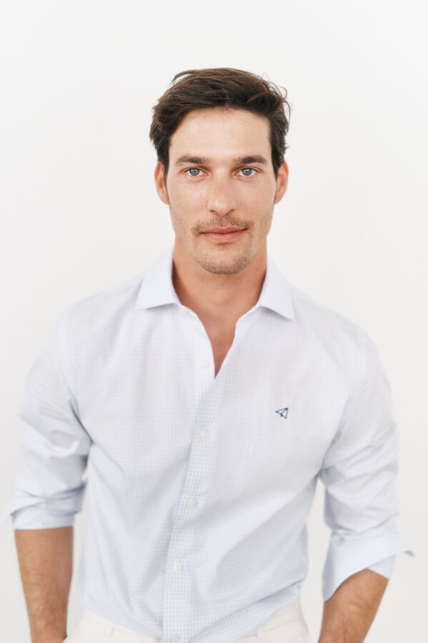 OOTO Camisa de popelina de manga comprida Azul