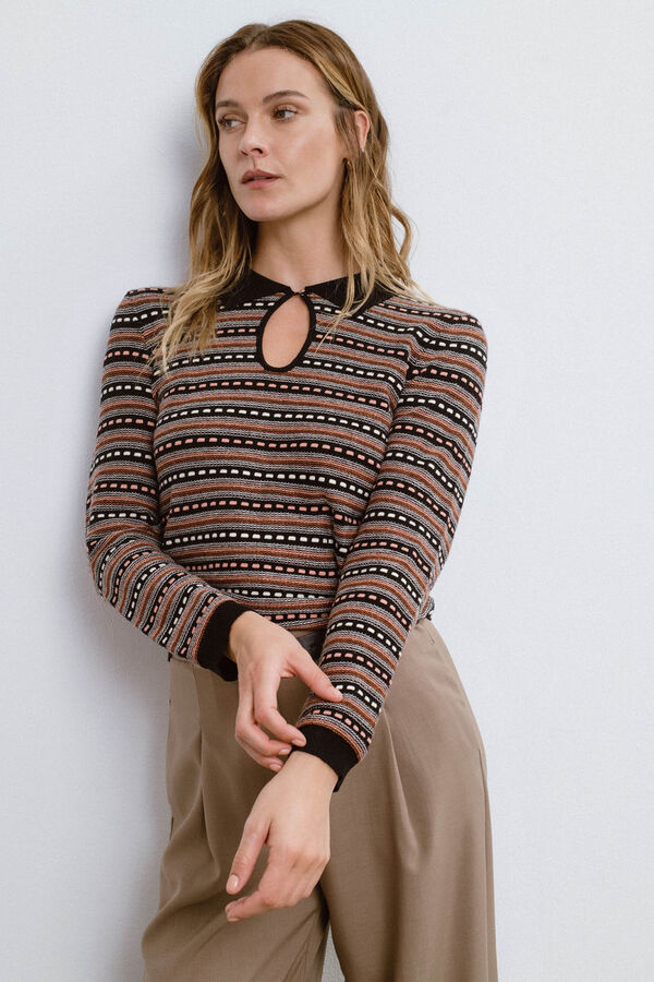 Vila Jersey con cuello polo Negro