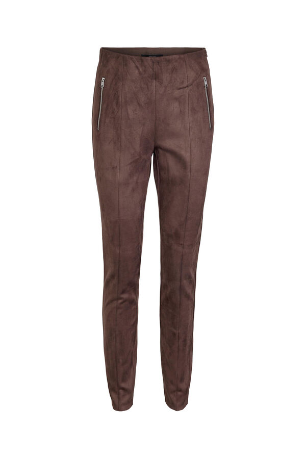 Vero Moda Pantal&oacute;n legging de ante sint&eacute;tico Marr&oacute;n oscuro