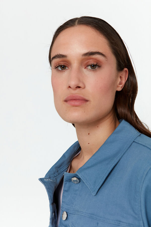 Vero Moda Blus&atilde;o curto de denim  Azul