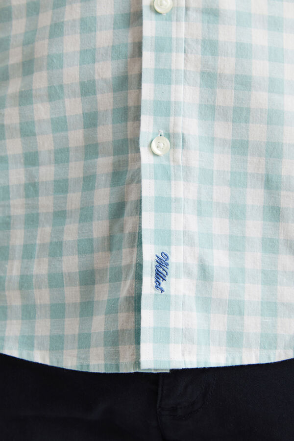 Williot Camisa xadrez de linho Verde