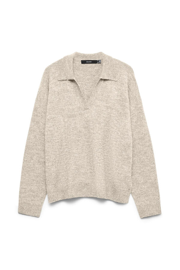 Vero Moda Polo de malha de manga comprida Tostado