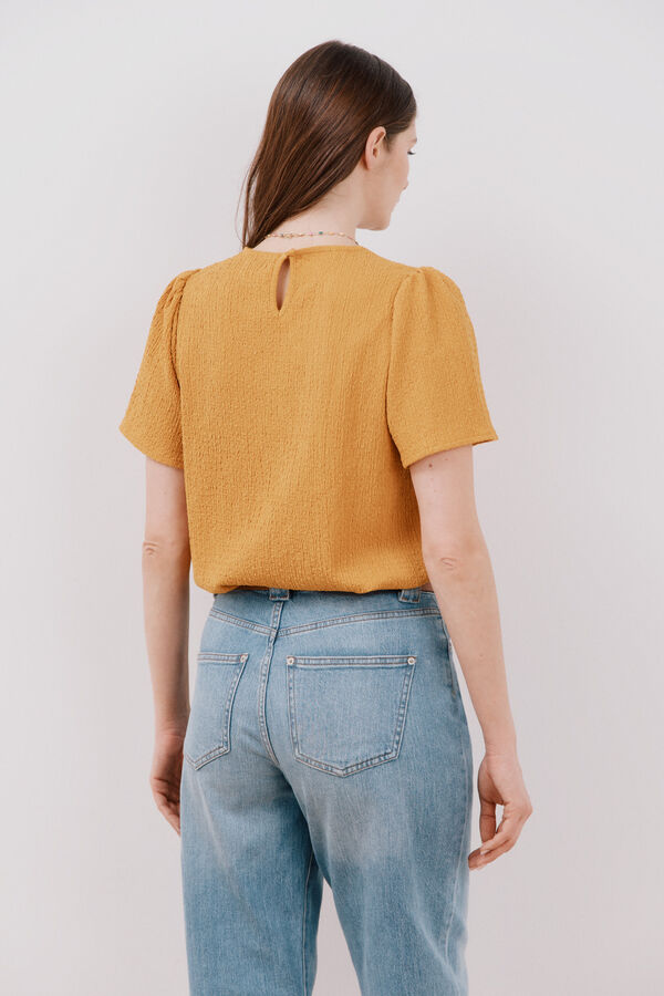 Cortefiel Top combinado guipur Amarillo