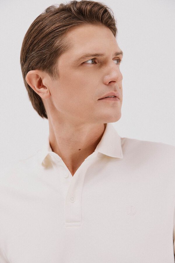 Cortefiel Polo refinado manga larga Blanco