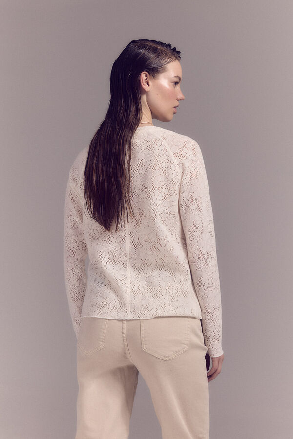 Slowlove Top de renda Ecru