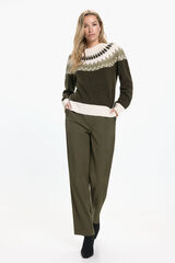 Vero Moda Cal&ccedil;a comprida com detalhe de bot&atilde;o Verde