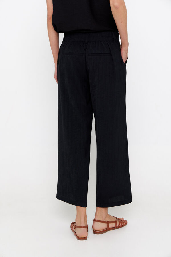 Cortefiel Pantal&oacute;n tobillero flu&iacute;do Negro