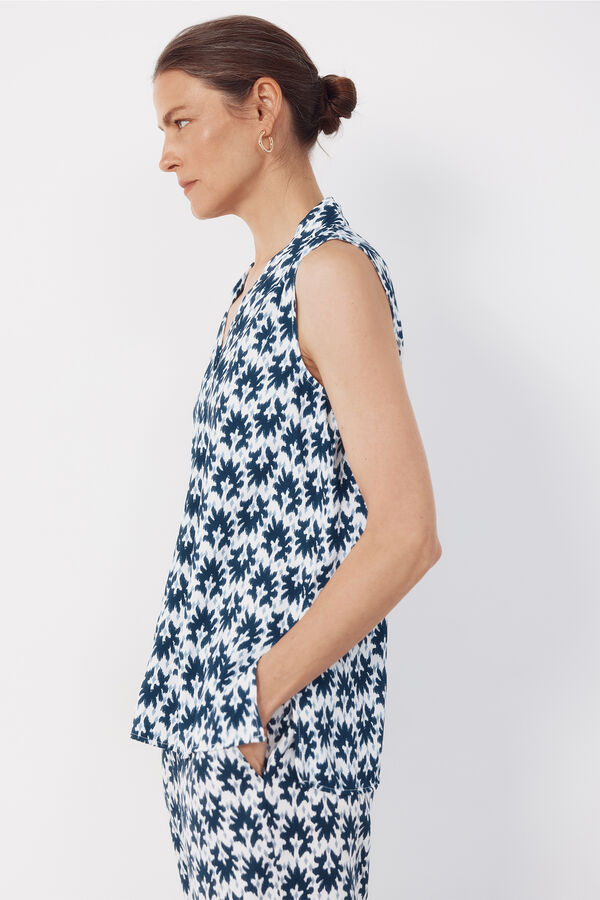 Cortefiel Blusa fluida com pregas Azul