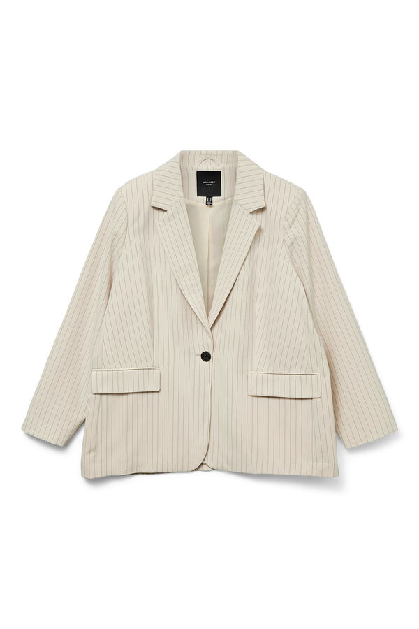 Vero Moda Curve Blazer manga comprida com lapela plus size Cinzento