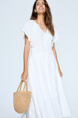 Slowlove Vestido manga capa Branco