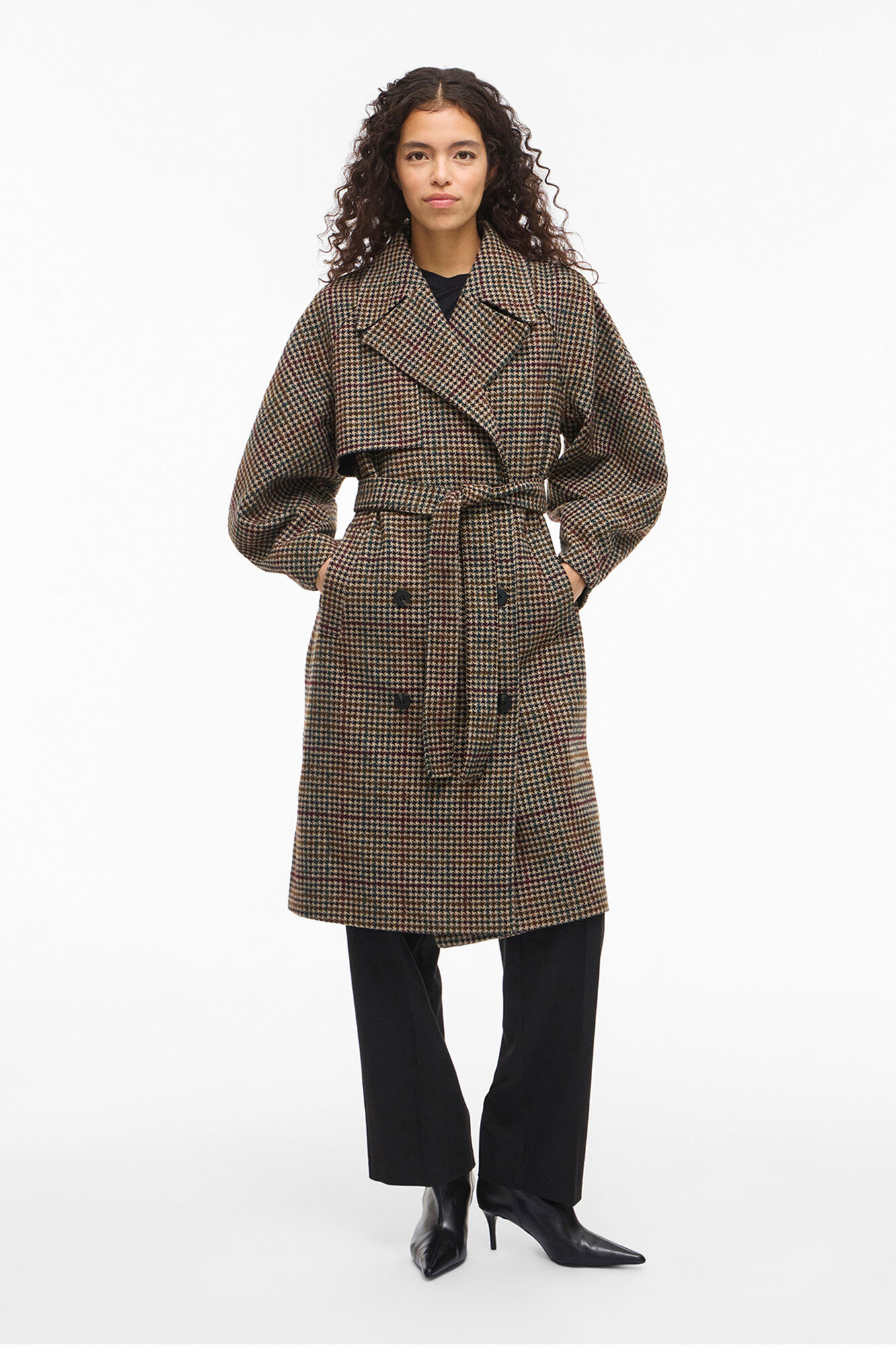 Vila Abrigo largo de lana con cuadros