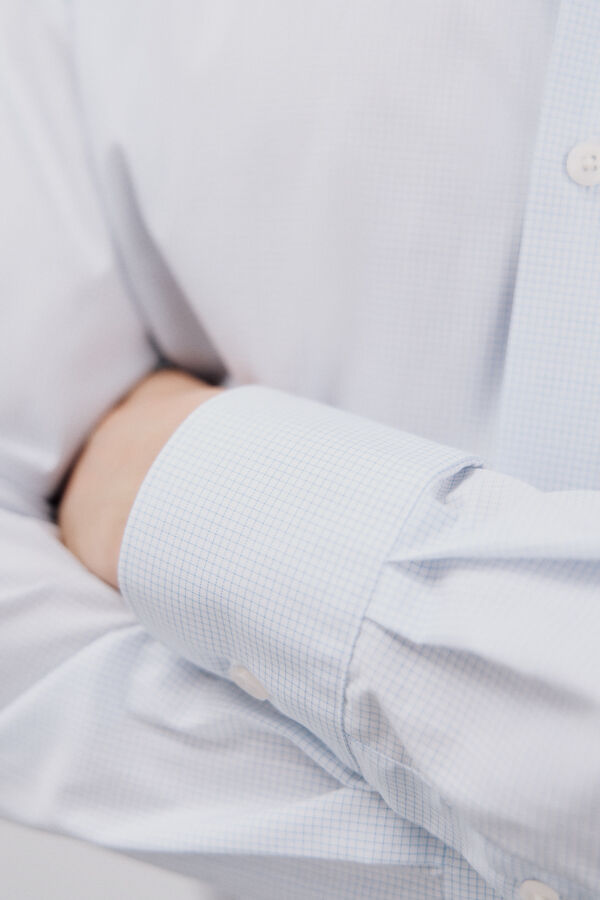 Cortefiel Camisa vestir cuadros slim fit f&aacute;cil plancha Azul