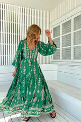 Jaase Vestido largo estampado Teresa Verde