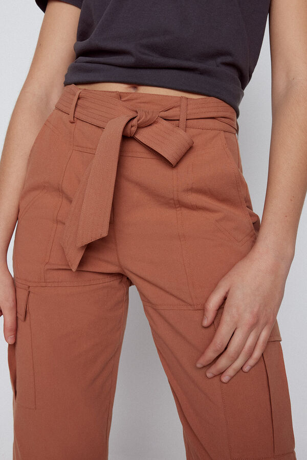 Slowlove Cal&ccedil;as retas cargo Laranja