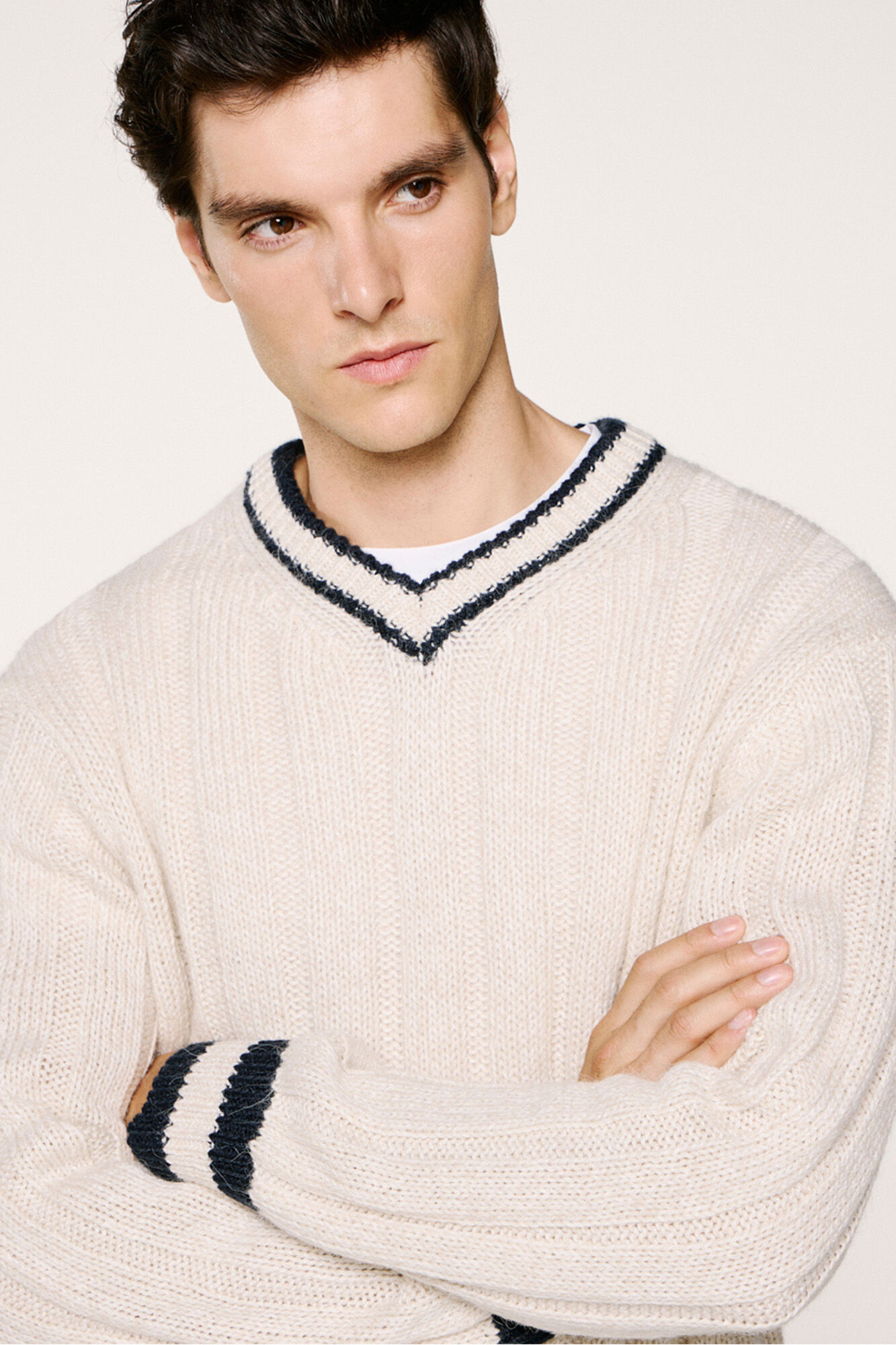 Selected Jersey cuello pico lana y alpaca